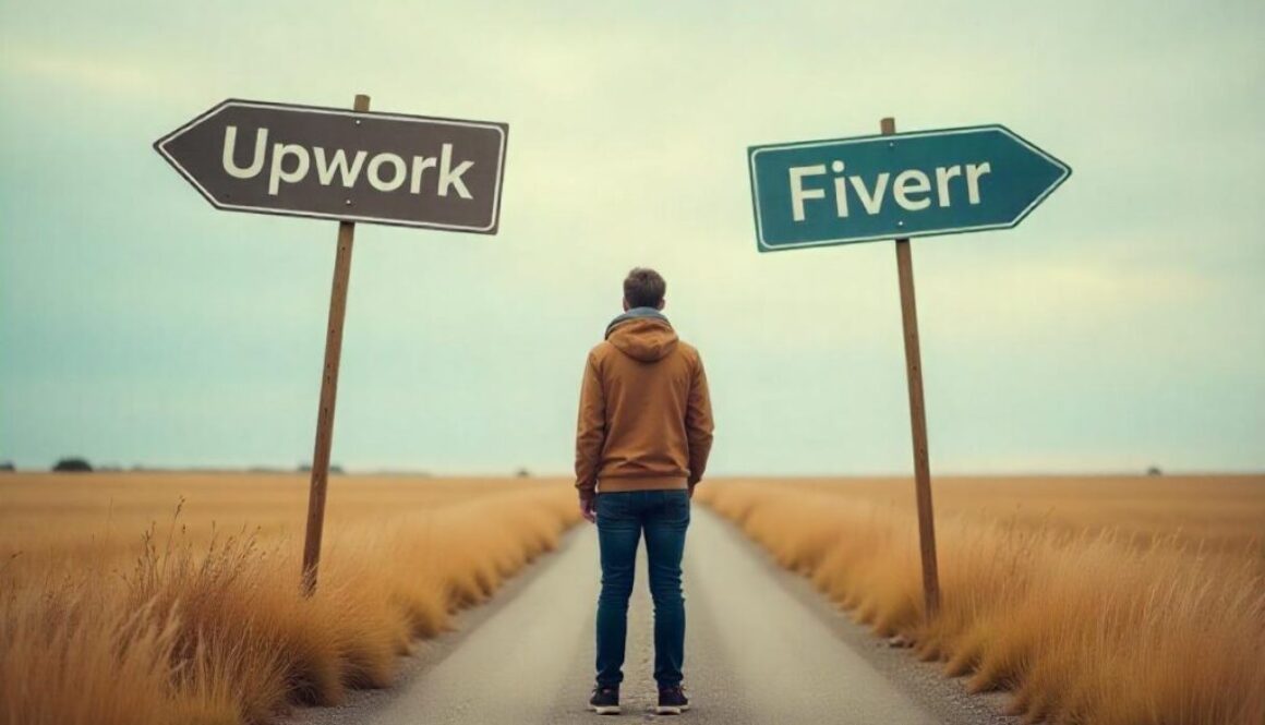 A freelancer deciding between Upwork and Fiverr as a career path.