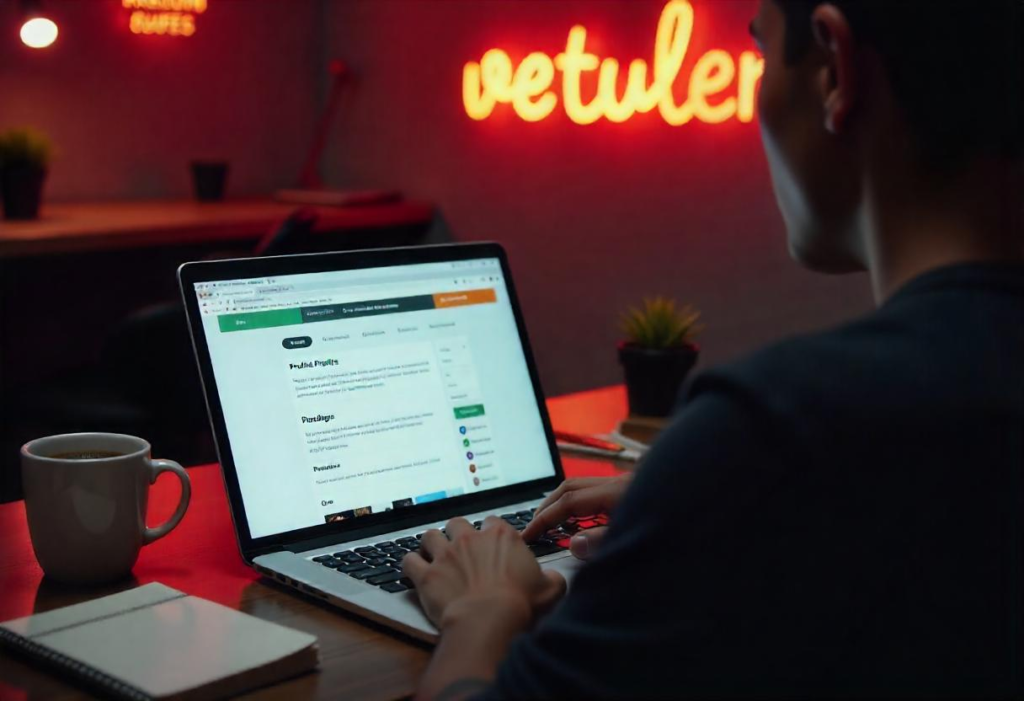 A freelancer setting up a profile on Upwork and Fiverr, preparing to start a career in freelancing.